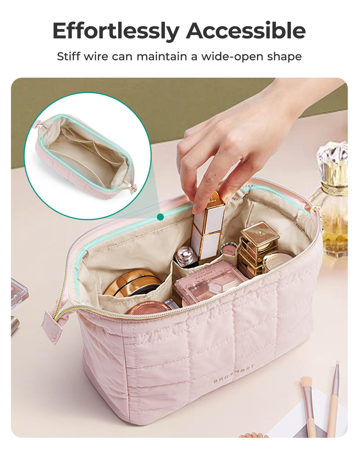 BAGSMART trousse de maquillage vue latérale