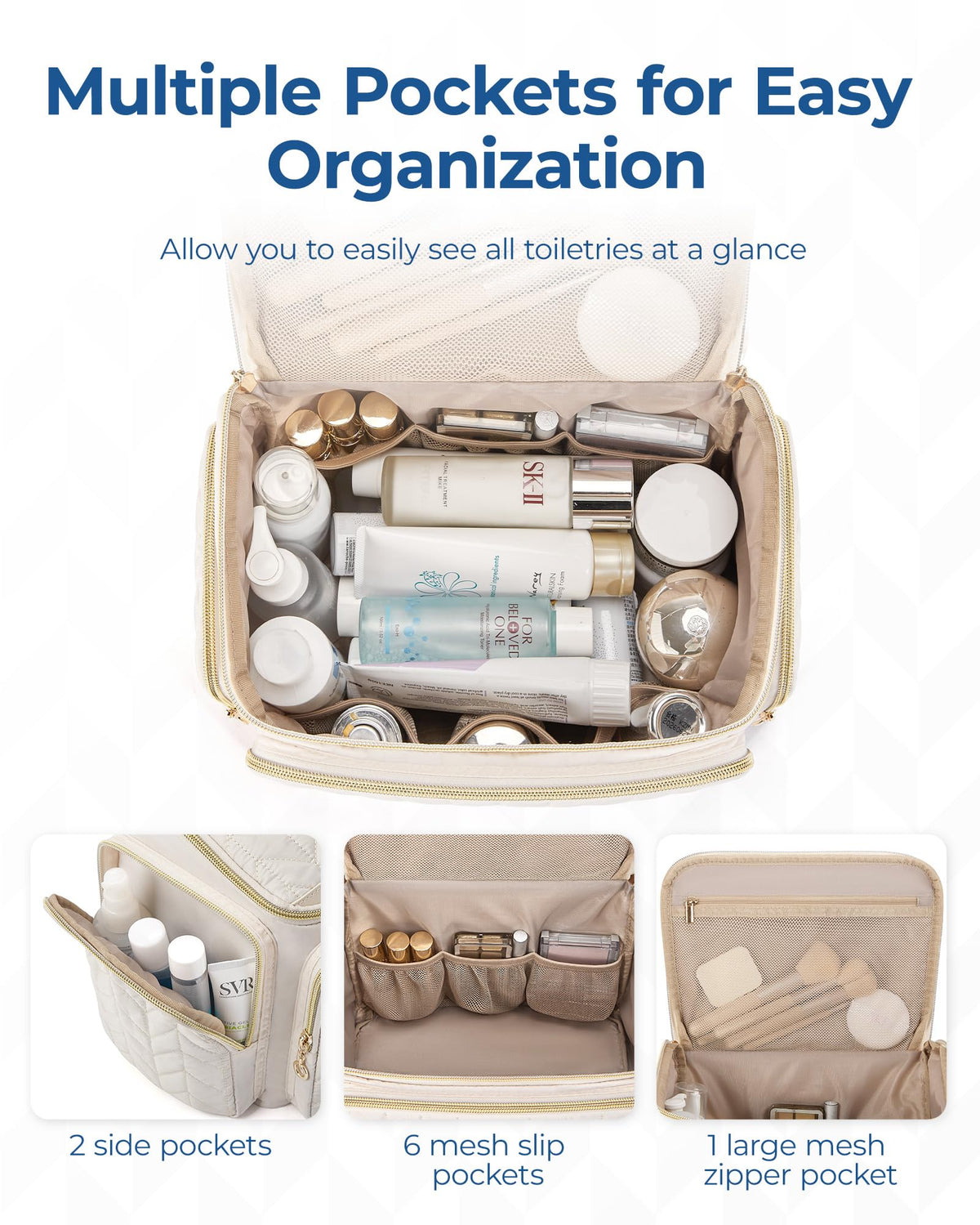 BAGSMART Trousse de Toilettage Voyage fermée vue de dessus