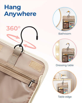 BAGSMART trousse de toilette avec fermeture éclair métallique personnalisée