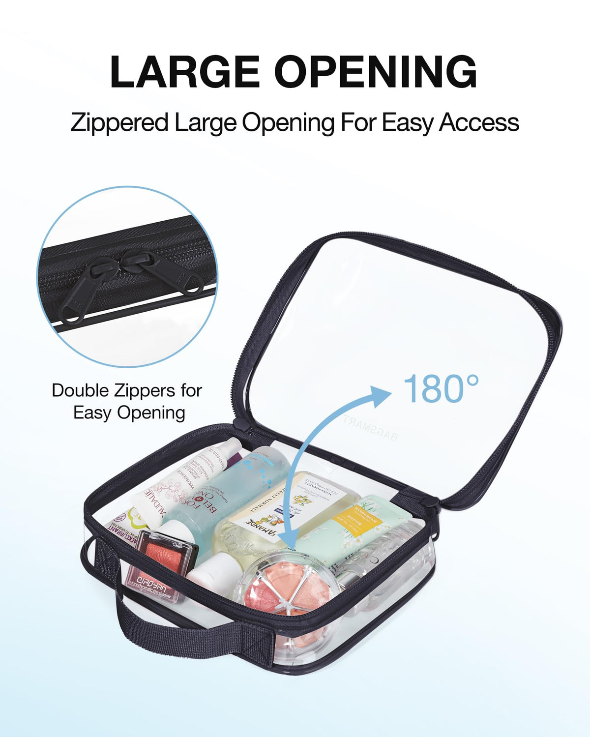 BAGSMART trousse de toilette avec produits de beauté à l'intérieur