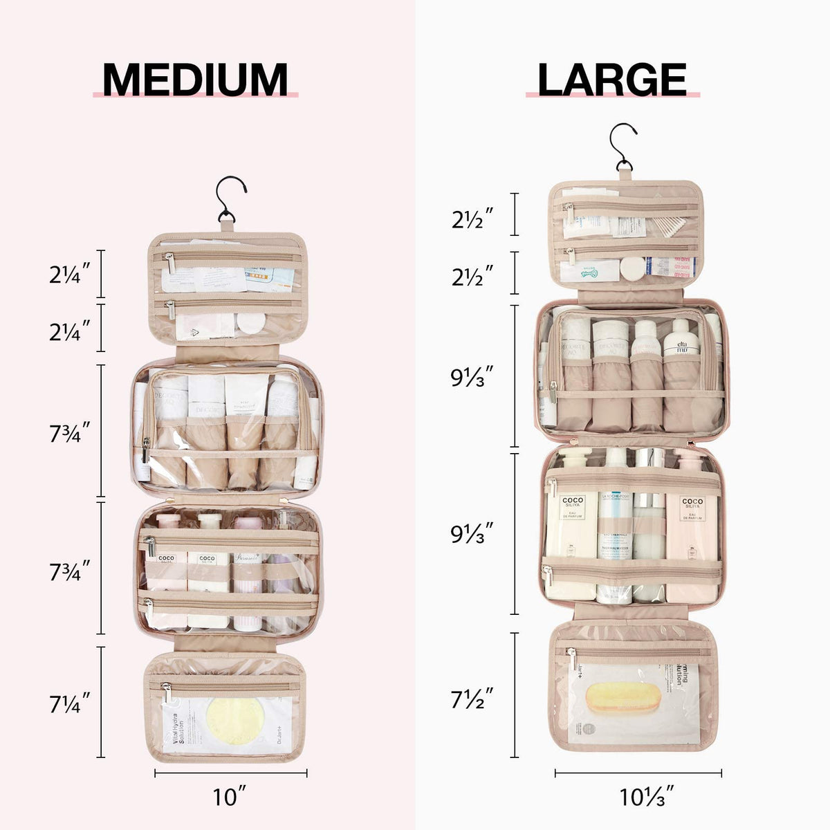 BAGSMART trousse de toilette avec sac cosmétique transparent