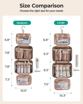 BAGSMART trousse de toilette en situation sur une table avec produits de beauté