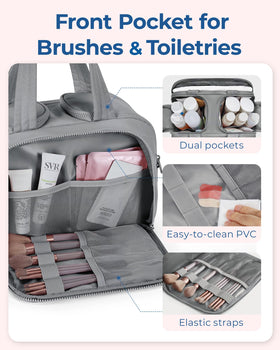 BAGSMART trousse de toilette en tissu Taslan sur une surface blanche