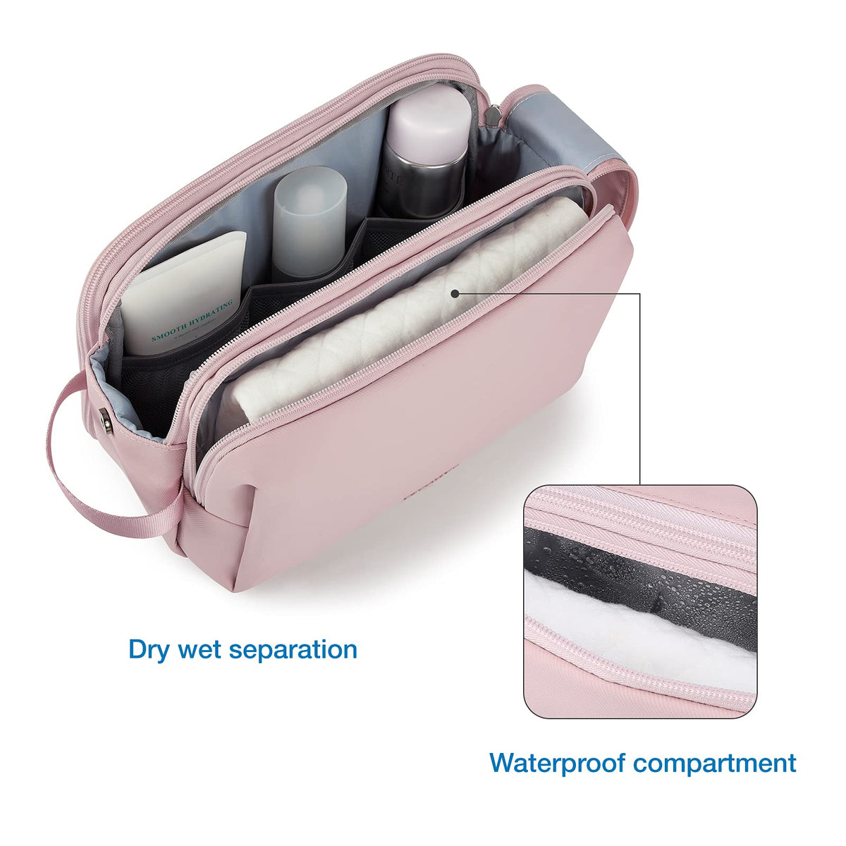 BAGSMART Trousse de Toilette Homme compartiment séparé pour articles humides