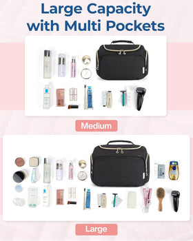 BAGSMART Trousse de Toilette noire avec poignée