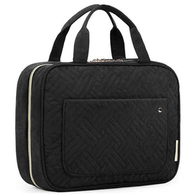 BAGSMART trousse de toilette noire vue de face avec crochets