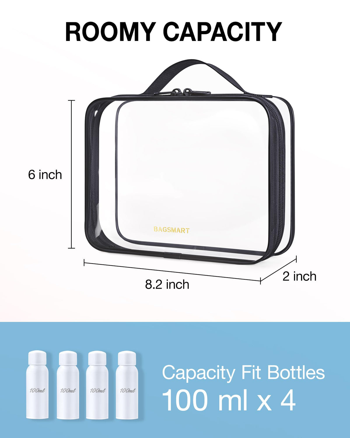 BAGSMART trousse de toilette ouverte montrant l'intérieur