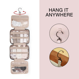 BAGSMART trousse de toilette ouverte montrant les compartiments organisés