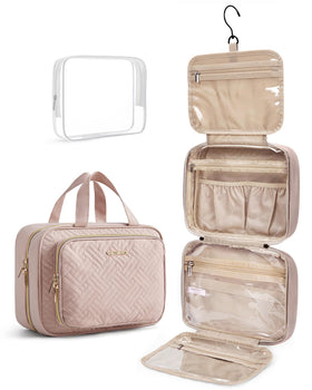 BAGSMART trousse de toilette suspendue rose vue avant