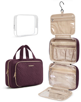 BAGSMART trousse de toilette suspendue rouge cerise vue avant