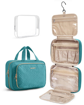 BAGSMART trousse de toilette suspendue vue avant, couleur bleue
