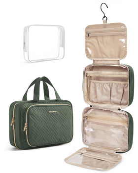BAGSMART trousse de toilette suspendue vue avant en vert poussin
