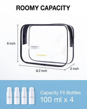 BAGSMART trousse de toilette transparente vue arrière