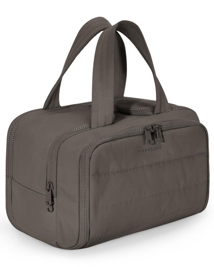 BAGSMART Trousse de Toilette Voyage Charcoal Gray vue avant avec compartiments ouverts