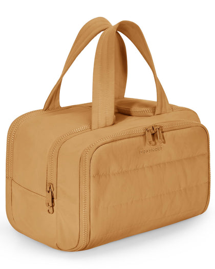 BAGSMART trousse de toilette voyage couleur jaune brune vue avant