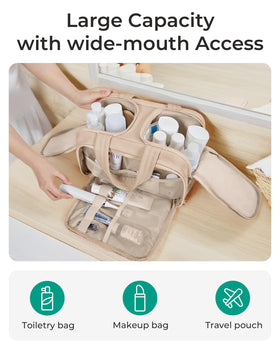 BAGSMART Trousse de Toilette Voyage en situation, sur une table