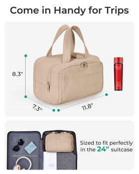 BAGSMART Trousse de Toilette Voyage ouverte, vue latérale