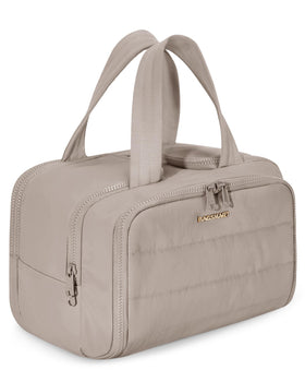 BAGSMART Trousse de Toilette Voyage vue de face en tissu gris brun