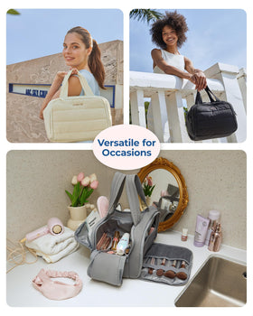 BAGSMART trousse de toilette vue de côté montrant la séparation sèche/humide