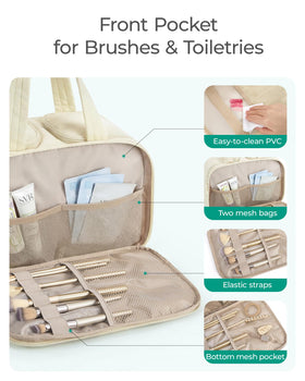 BAGSMART trousse de toilettes avec poches en maille et poignée