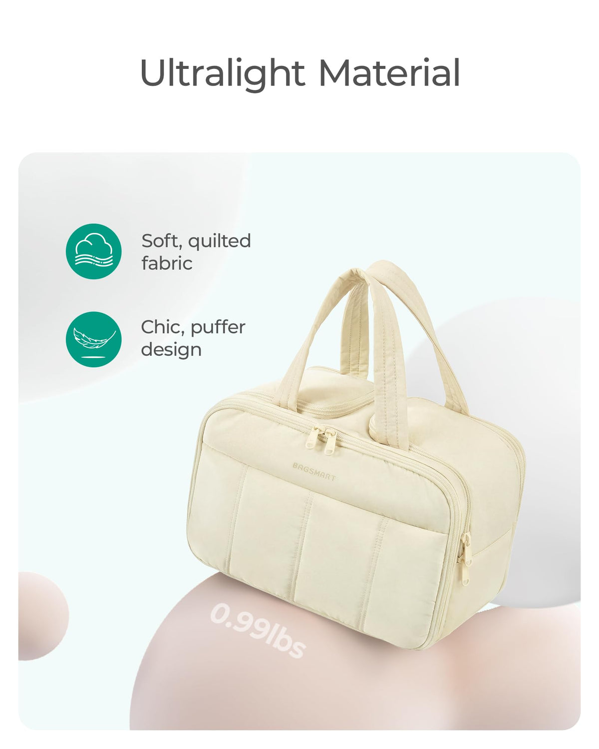 BAGSMART trousse de toilettes pliée sur une surface plane