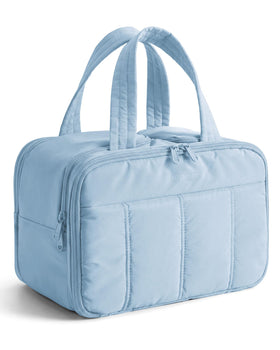 BAGSMART trousse de toilettes voyage large bleu vue avant