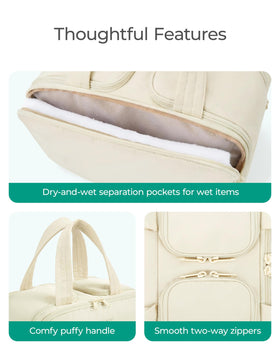 BAGSMART trousse ouverte montrant les compartiments internes