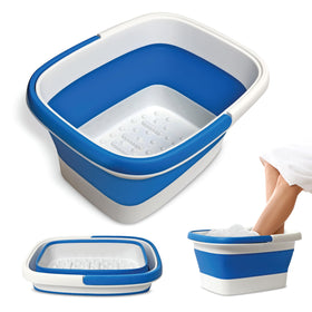 Baignoire pédicure pliable Mantello vue de face, couleur bleue