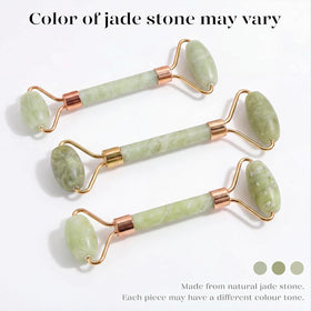 BAIMEI Roller en Jade et Gua Sha posés ensemble