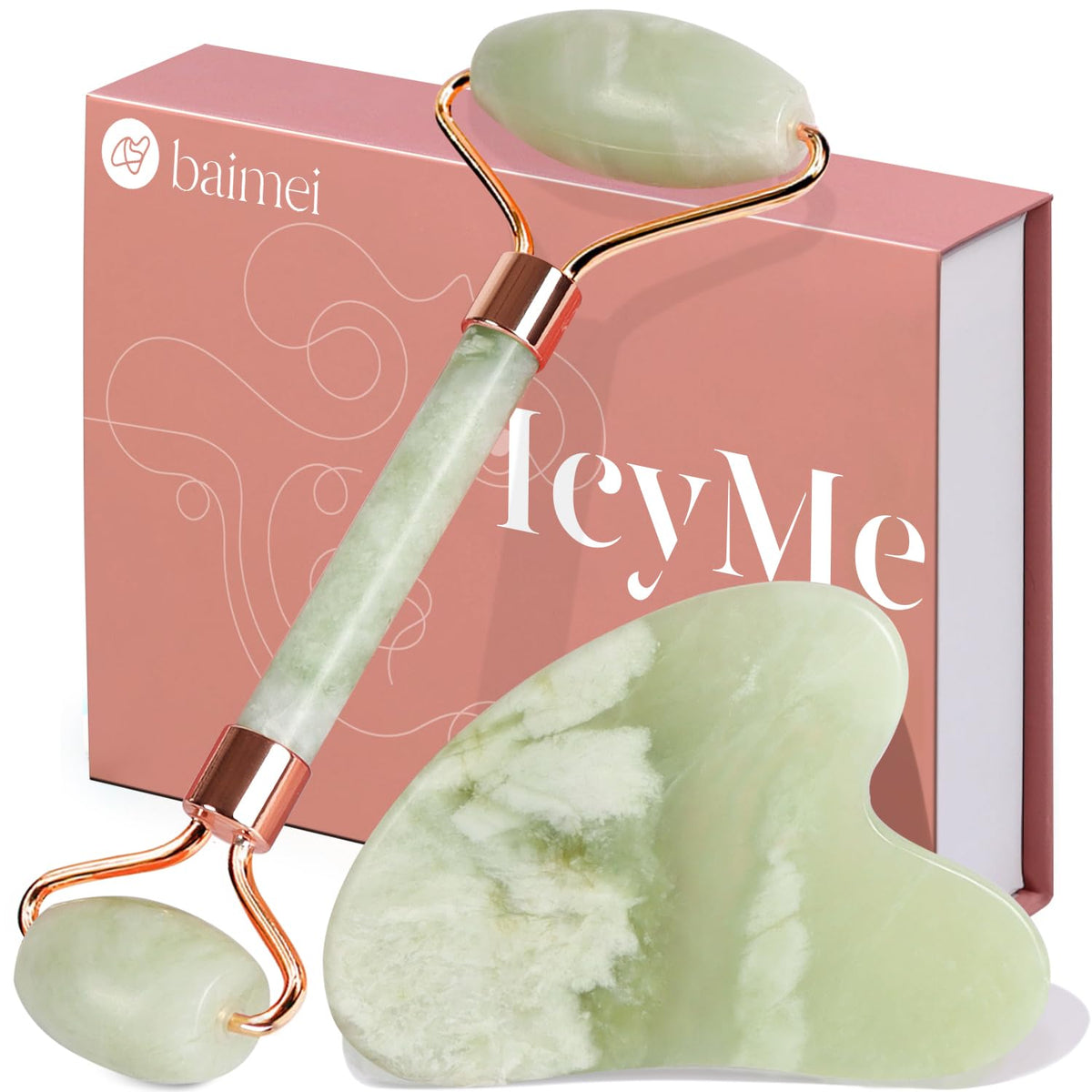BAIMEI Roller en Jade vue avant avec finition lisse