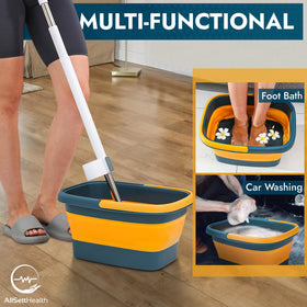 Bain de pied AllSett Health utilisé comme seau pour la plage