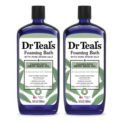 Bain moussant Dr Teal's avec huile de graine de chanvre 34 fl oz vue avant