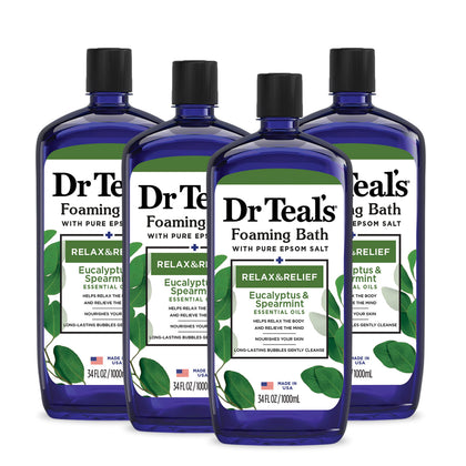Bain moussant Dr Teal's Eucalyptus & Menthe 34 fl oz vue de face