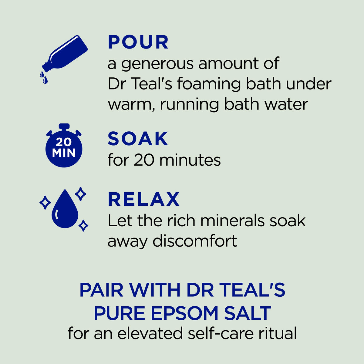 Bain Moussant Dr Teal's sur un fond de salle de bain