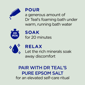 Bain Moussant Dr Teal's sur un fond de salle de bain