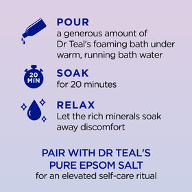 Bain Moussant Dr Teal's versé dans une baignoire