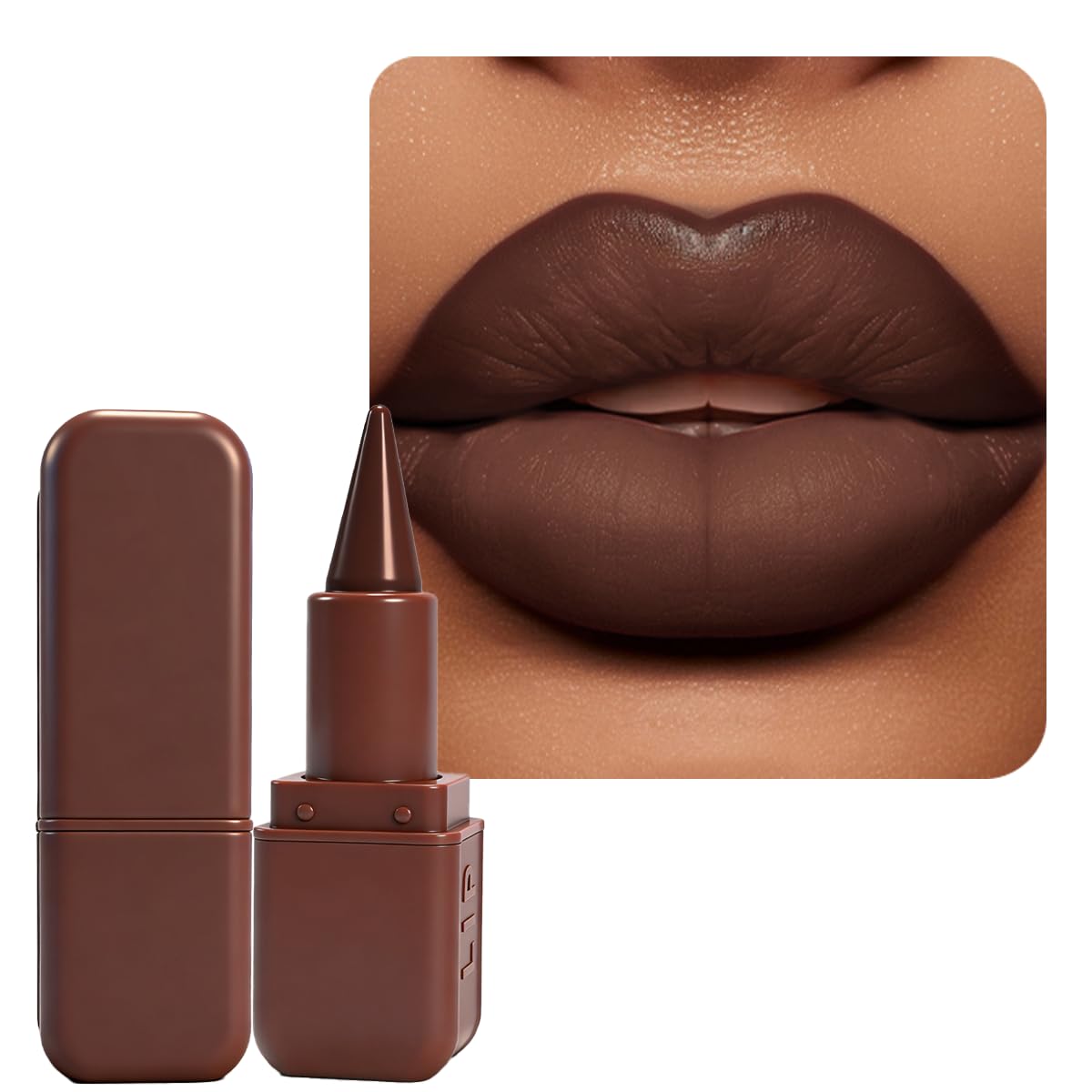 BAISEN DIARY Crayon à Lèvres 2-en-1 Ombre Gradient 05 Dark Cocoa avant