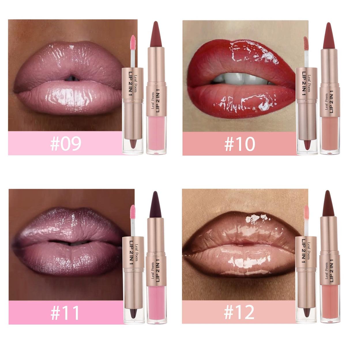 BAISEN DIARY Duo Crayon à Lèvres Mat et Gloss Ombre Rouge Vin sur une table de maquillage