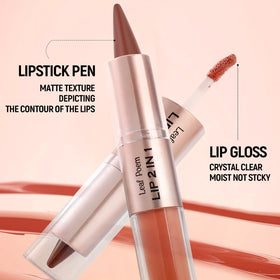 BAISEN DIARY Duo Ombre Lèvres 2-en-1 gloss brillant application