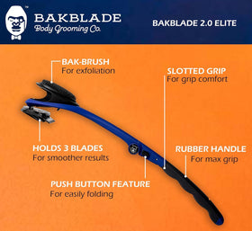 BAKBLADE 2.0 Elite Rasoir de Dos en gros plan sur la poignée