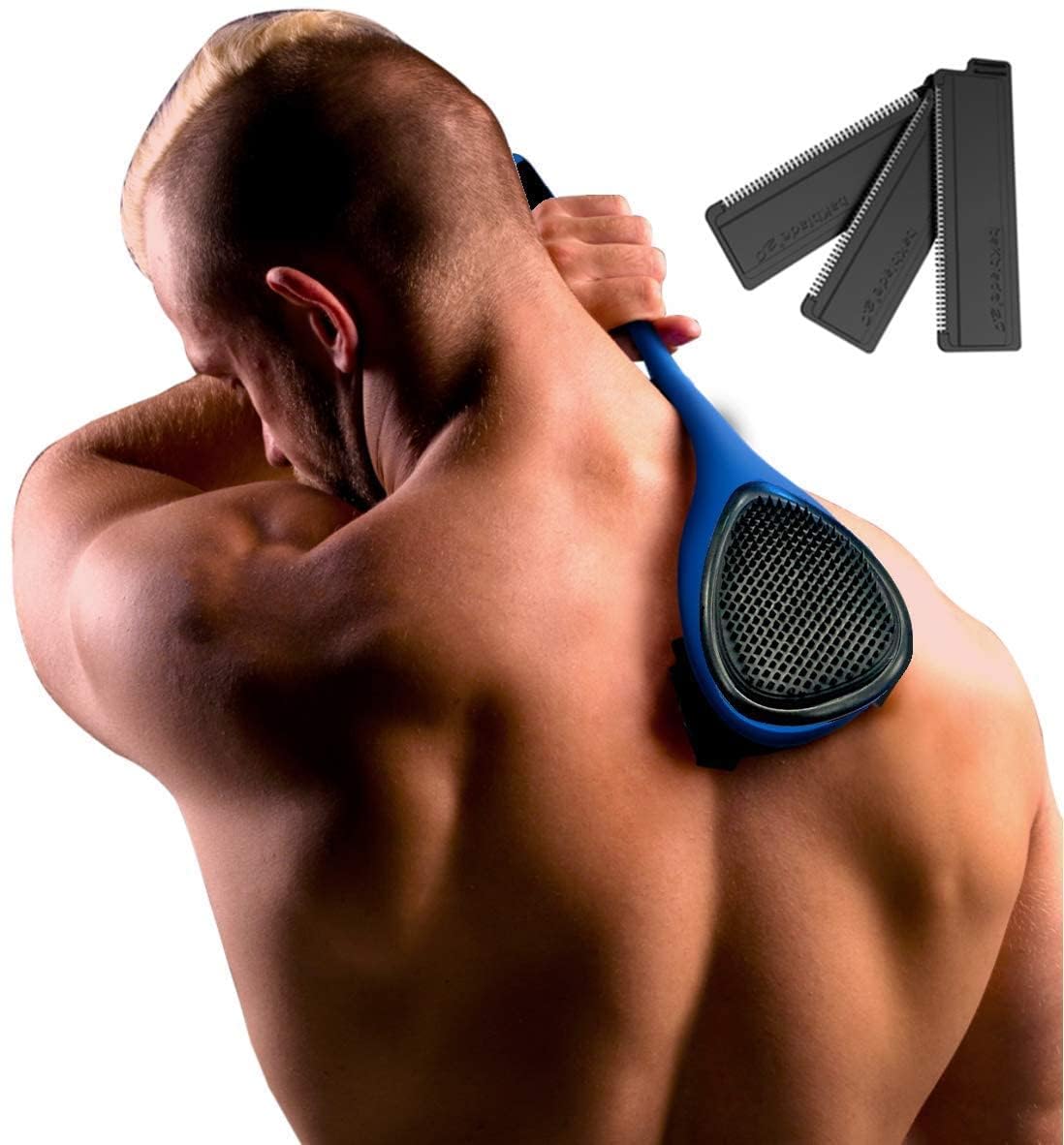 BAKBLADE 2.0 Elite Rasoir de Dos vue de face avec poignée en silicone