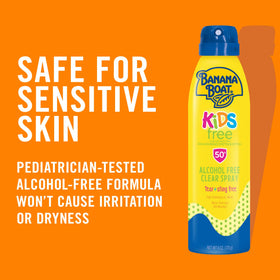 Banana Boat Crème Solaire En Spray Enfant application sur la peau