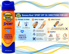 Banana Boat Sport Spray SPF 30 dans un environnement extérieur