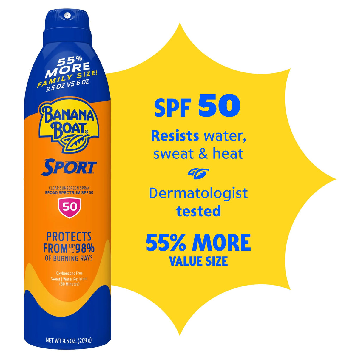 Banana Boat Spray Solaire Sport, détail de la buse de pulvérisation