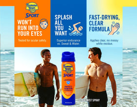 Banana Boat Spray Solaire sur une serviette de plage