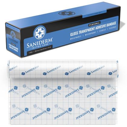 Bandage après-tatouage Saniderm 10,2 in x 2 yd vue de face