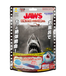 BANDAI Bikkura Egg JAWS vue avant avec comprimé de bain coloré