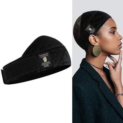 Bandeau anti-dérapant Dreamlover noir pour hijab, vue de face