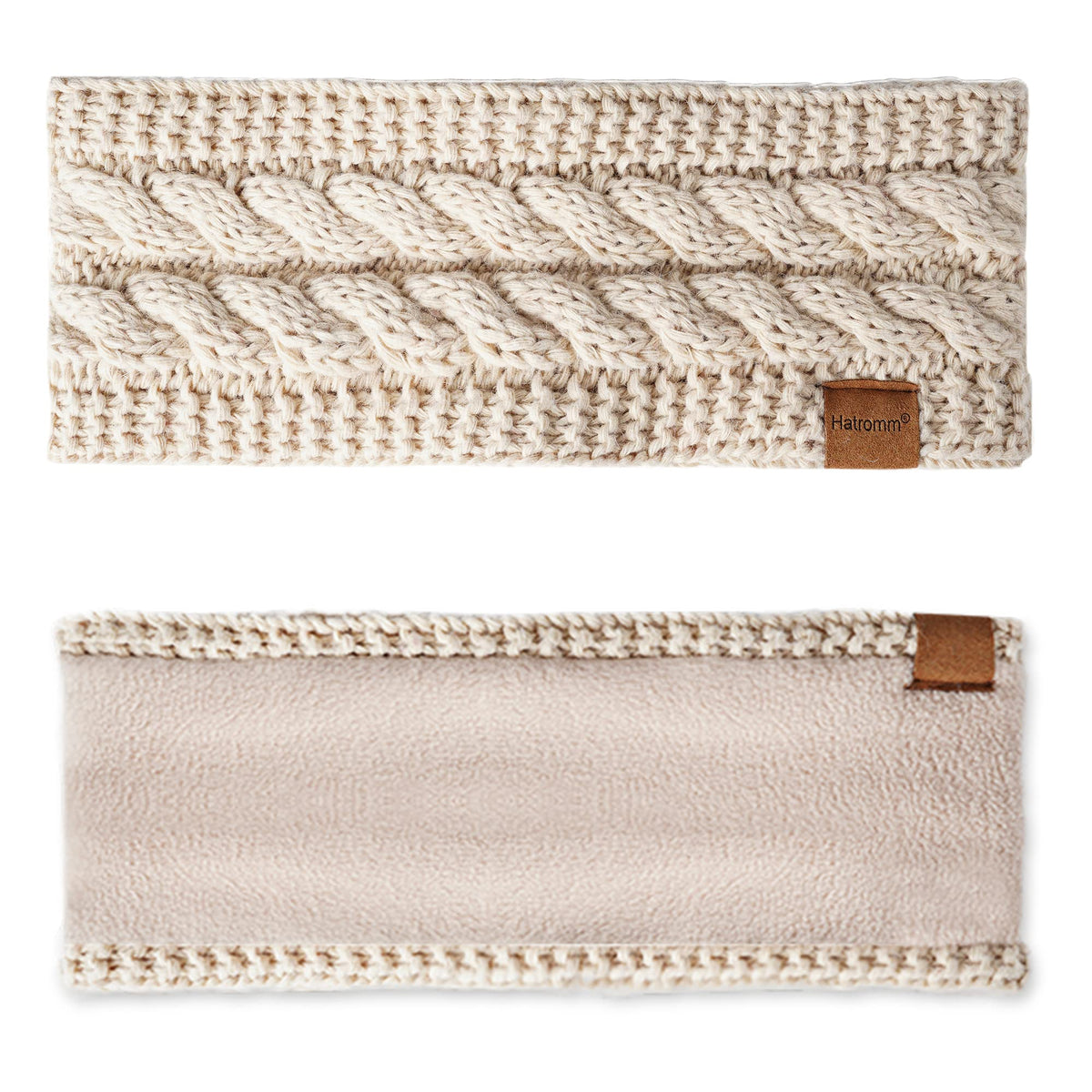 Bandeau d'hiver Hatromm associé à une écharpe et des gants
