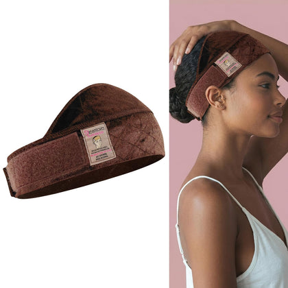 Bandeau de maintien Dreamlover pour perruque mi-longue, marron foncé, vue de face